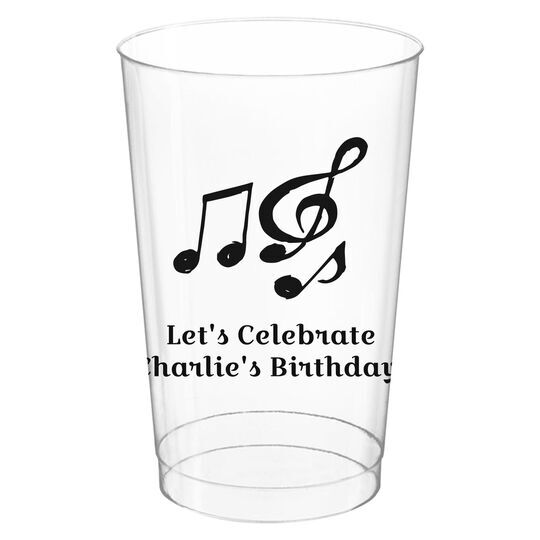 Music Notes Clear Plastic Cups